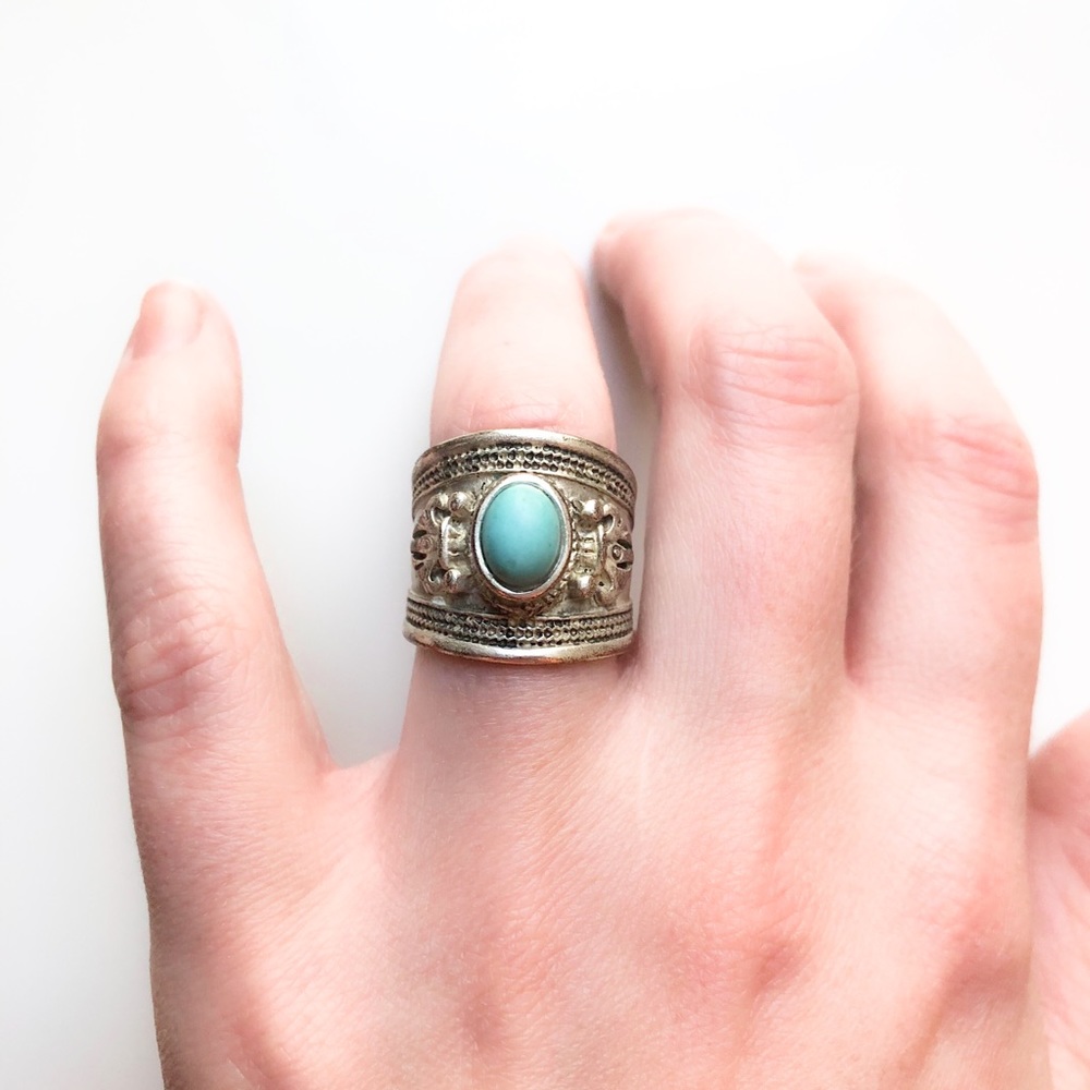 ANTHROPOLOGIE BLUE STONE RING